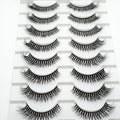 Wholesale Handmade 10 Pairs 3d Vegan Faux Mink Hair Short Eyelashes Natural  Hand Made Full Strip Lashes