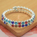 Elegant 56-Color AB Rhinestone Crystal Tennis Bracelet Multi-Circle Bracelet for Bride Stage Performance Hand Jewelry