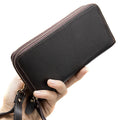 Marrant Designer Wallets Men Double Zipper Wallets with Phone Pocket Clutch Bag Mens Genuine Leather Purses for Men Clutch Bag