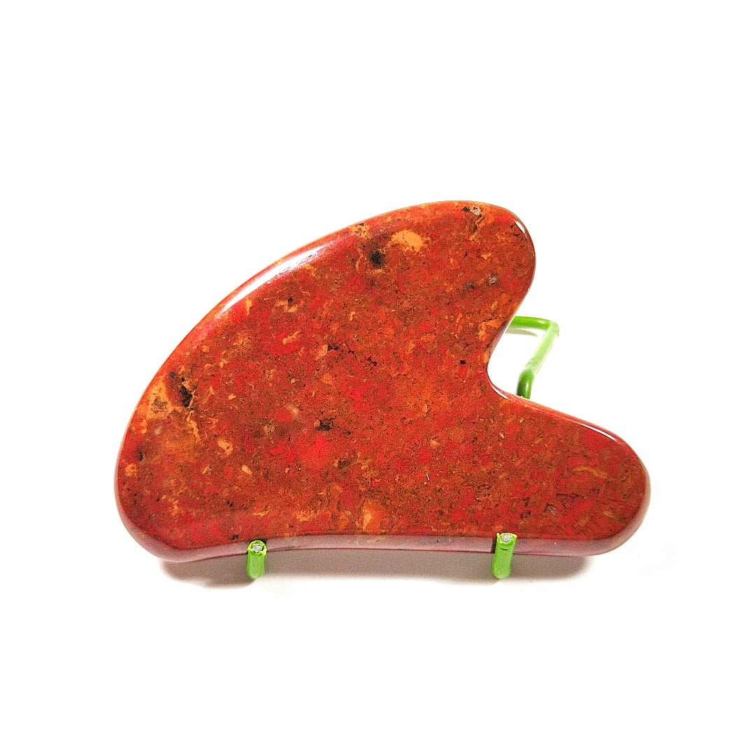 Huiying Crystal Mookaite jasper Scraper Heart Guasha Massager