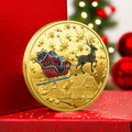 Wholesale Metal Christmas Santa Claus Souvenir Collectible 24k Gold Plated Coin to Buy