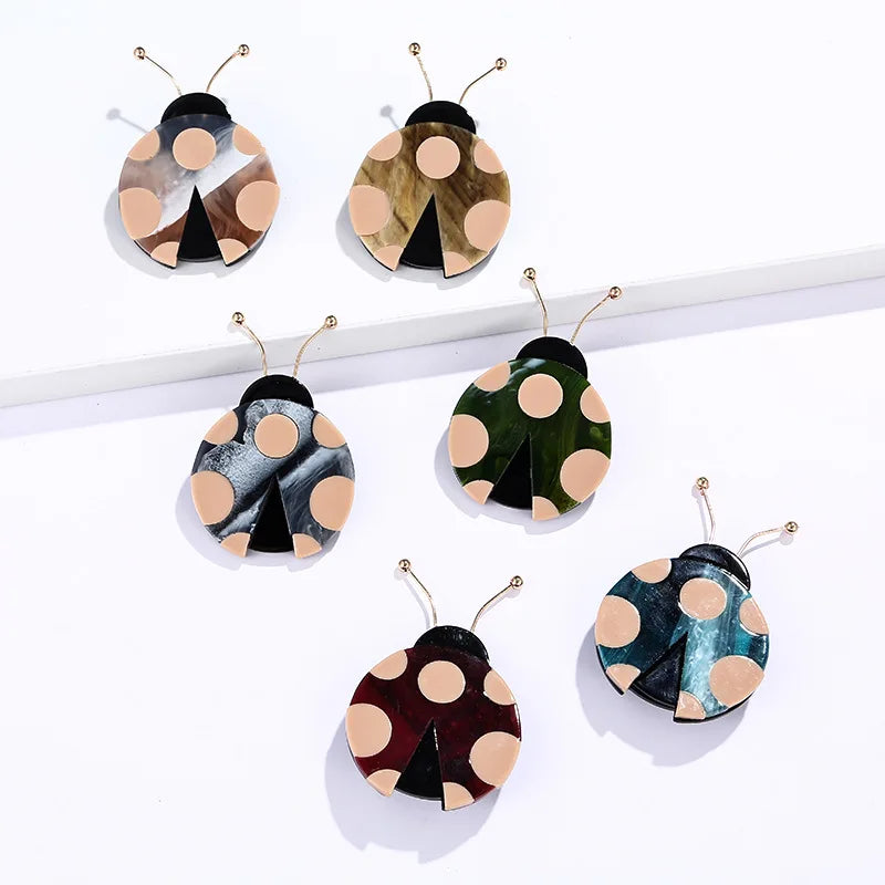 Jacho Fashion Animal Beetle Brooch Pins for Women Hijab Pin Suit Accessories Acetate Insect Safety Brooch Pin for Women Girls