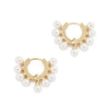 Gemnel 925 Silver Bohemian New Trending Bead Huggie Pearl Hoop Earrings Fashionable