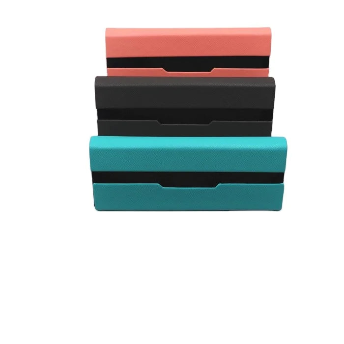 Custom Foldable Triangular Eyewear Glasses Box PU Leather Folding Sunglasses Case