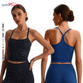 Latest Custom Logo Strap Sports Bra Y Shape Back Yoga Bra Gym Wear Fitness Built-in Padded Light Support Crop Top for Women MegaBDM