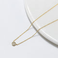RINNTIN APN22 S925 Sterling Silver Plated 14K Glossy Pendant Necklace Round Zircon for Women Ins Style Simple Clavicle Chain