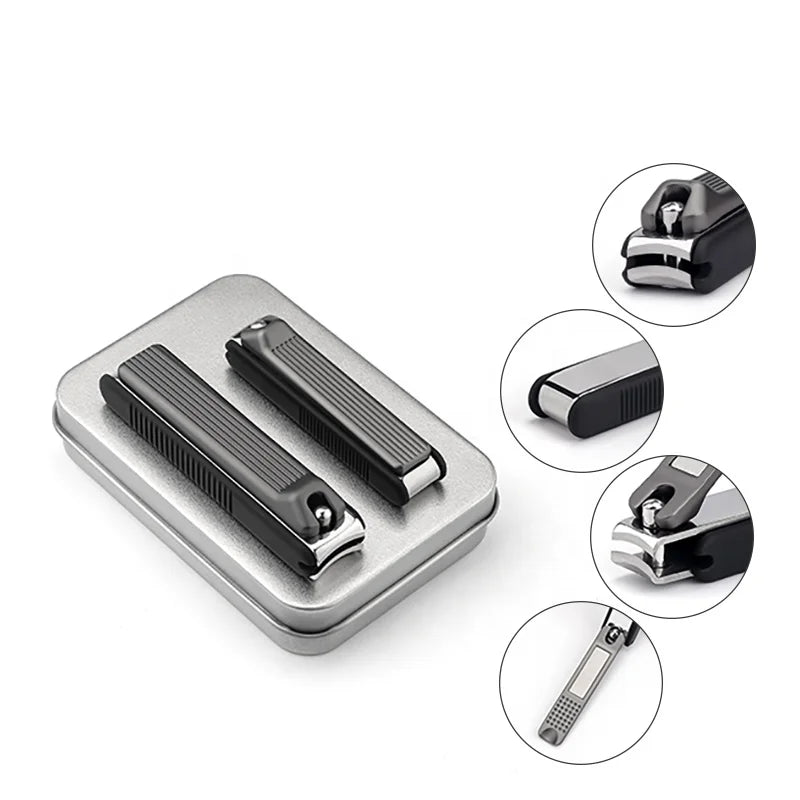 New Professional  Stainless Steel Finger and Toe U Shape with Drawer-Type Rubberized Clean Box Nail File  Nail Clippers  Cutter