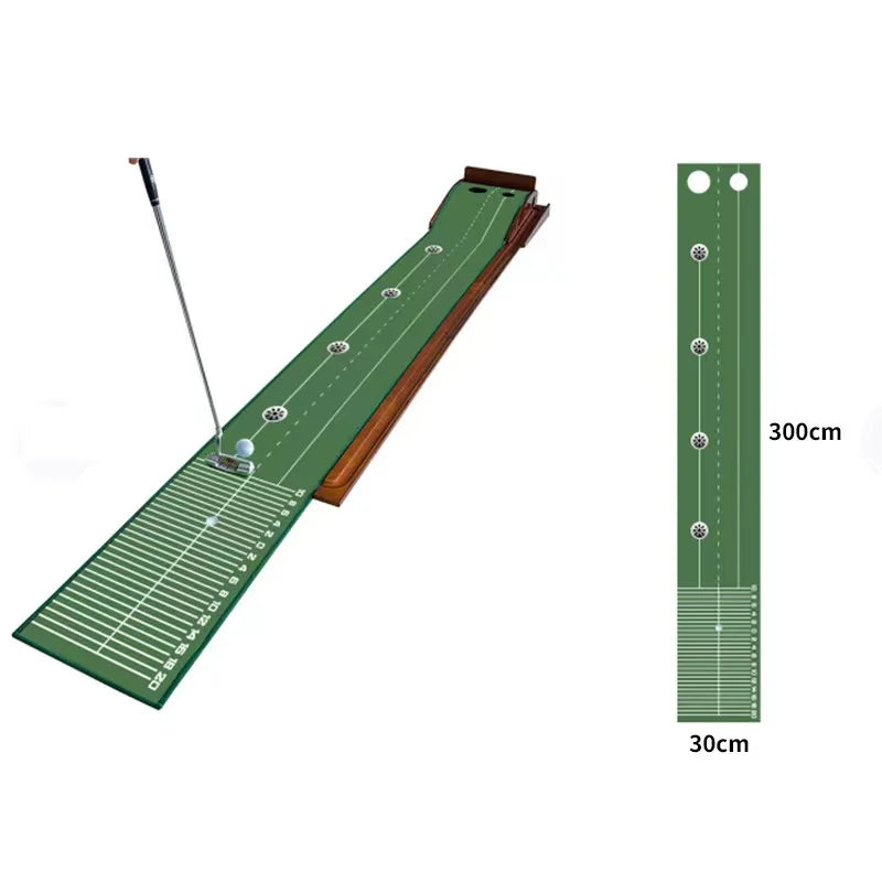 Portable Golf Putter Trainer With Simulator System Automatic Balls Return Practitioner Putting Green Rubber Back