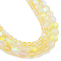 Wholesale Matte Yellow Synthetic Glitter Austrian Crystal Beads round Dull Polish MoonStone for Jewelry Making