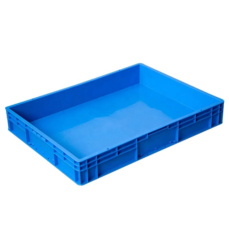 Hot Sales Rectangular Plastic Turnover Moving Container Box 800*600*120MM Solid Logistics Storage EU8611 Stackable Features