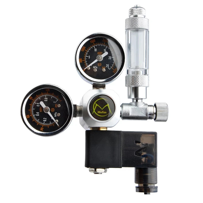 Mufan Fish Tank CO2 Regulator Magnetic Solenoid Check Valve CO2 Control Pressure Reducing Aquarium Bubble Counter Accessories