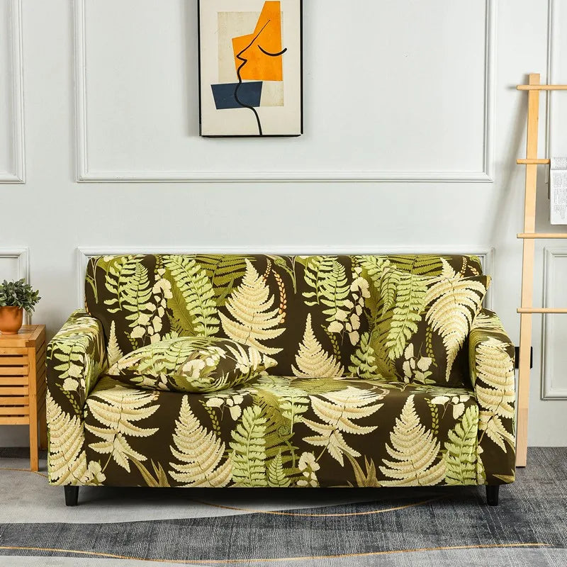 Best Price Printed Floral Stretch Sofa Slipcover Washable Three-Person Cover for Home Use