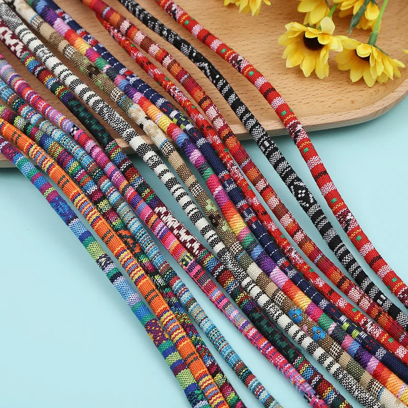 Wholesale Bohemian Style 6mm Sewed Cotton Cord New Design for Jewelry Making Findings Bags Belts