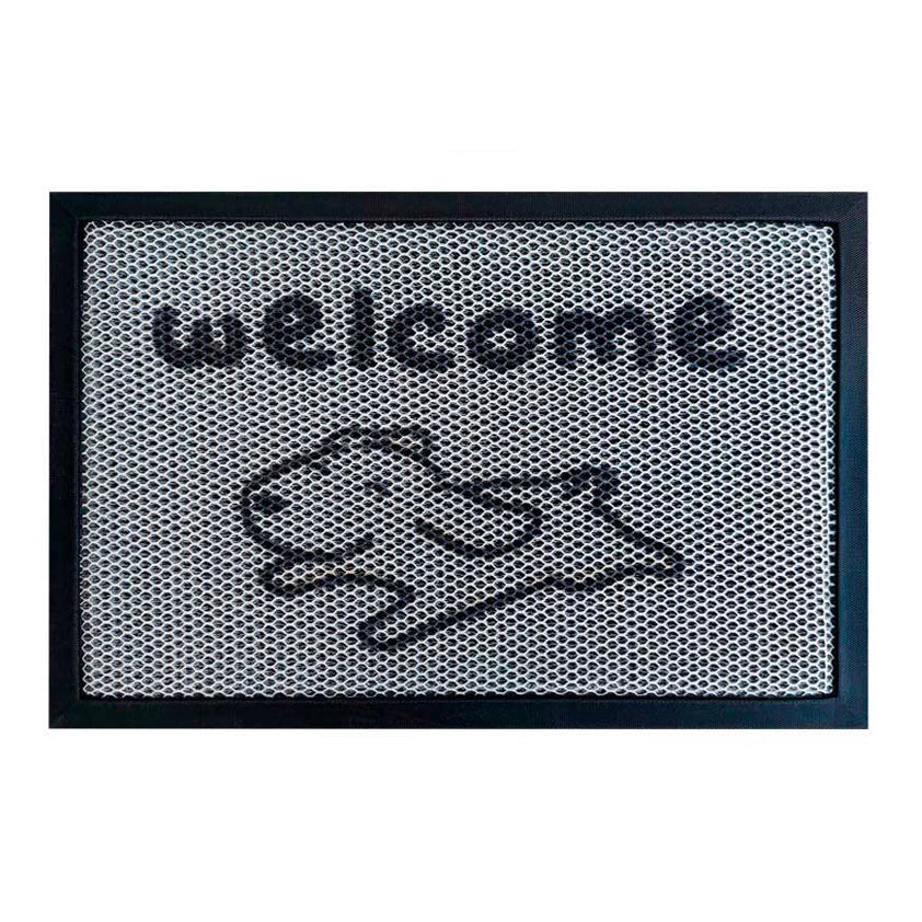 Custom Grid Thickened Hollow Sand Scraping Carpet Pad Customized Logo Door Mat for Rainy and Snowy Days or Construction Sites