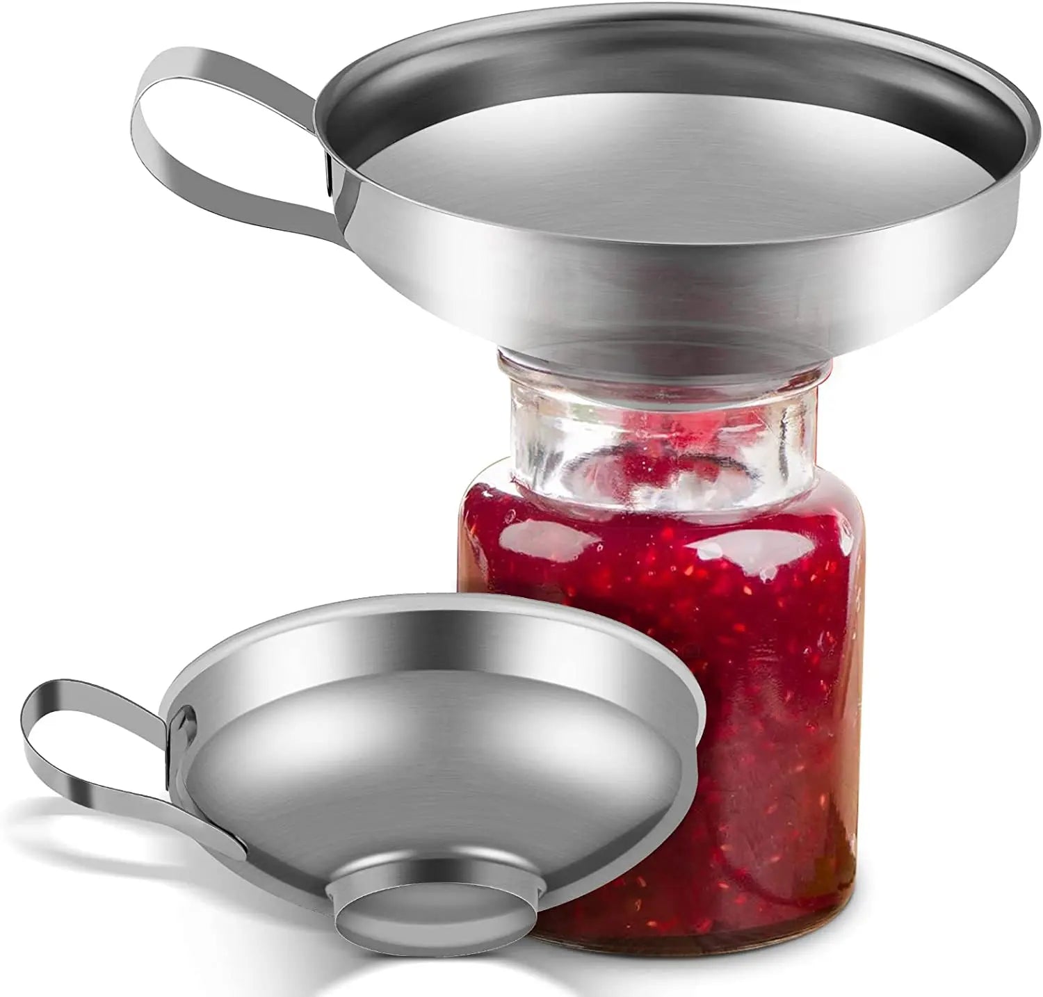Large Wide Mouth Eco-Friendly Stainless Steel Canning Jar Coffee Bean Funnel with Handle ARMADA Brand for Kitchen Use