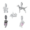 Pet Pendant 925 Sterling Silver Bulldog Animal Beads Poodle Dalmatian Charms Fit Women Bracelet DIY Necklace Birthday Gift