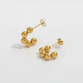 New Trendy Earring 18K Gold Plated Beads Joint C Hoop Earrings for Women Stainless Steel Earrings Wholesale