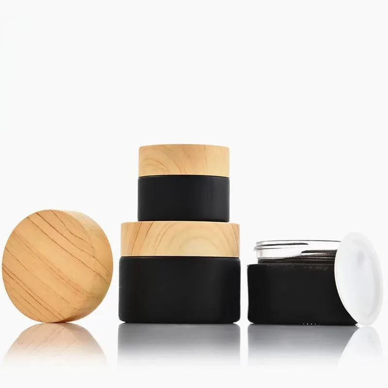 Cosmetic Packaging 30ml 50ml Frosted Clear Amber Eye Cream Jar with Aluminum Lid