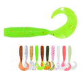 Capuchin Tailed Earthworm 55mm 1.6g 10pcs Plastic Soft Lure Swimbait Artificial Bait Sea Fishing Ocean Fishing Tackle