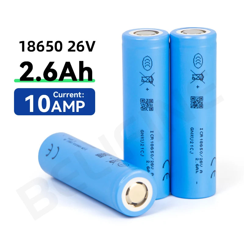 Grade a ICR18650-26V 26V Li-ion Battery 3.6v 2550mAh 2600mAh 18650 Lithium Battery for Ebike