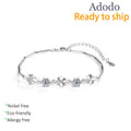 Factory Sell S925 Sterling Silver Adjustable Four Leaf Clover Elegant Minimalist D Color VVS Moissanite Bracelet for Women