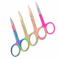 New Products Idea Stainless Steel Colorful Titanium Curved Sharp Black Private Label Eyebrow Nail Scissors Trimming