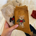 Winter Wool Warm Fuzzy Socks Lovely 3d Cartoon Girls Tube Bear Socks Cute Women Slouch Socks
