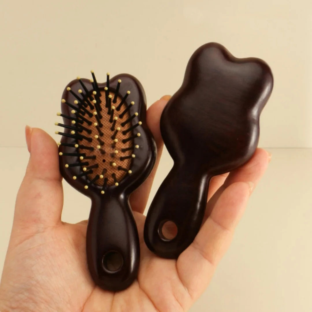 Portable Hair Styling Hair Brush Wooden Comb with Hanging Hole Custom Detangling Hair Brush Wooden