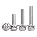 Factory Custom Carbon Steel Stainless Steel Cross Recessed Pan Combination Screw M2-M5 Plated Flat Spring Double Washer Wood