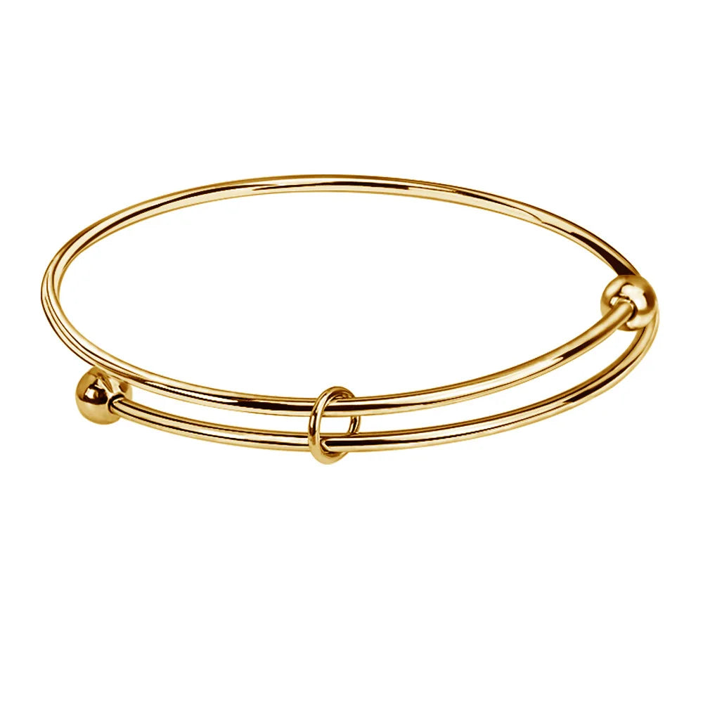 Wholesale DIY High Polish Adjustable Stainless Steel Wire Bangle Jewelry Twisted Bracelet