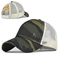 Camouflage Leopard Washed Cloth Cross Elastic Ponytail Hat Trucker Hat Women Old Outdoor Solid Color Baseball Cap