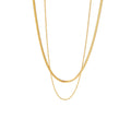 Custom Gold Plated Stainless Steel Link Chain Necklace Double Snake Twist for Wedding or Fashion Inspired by Vampire Style