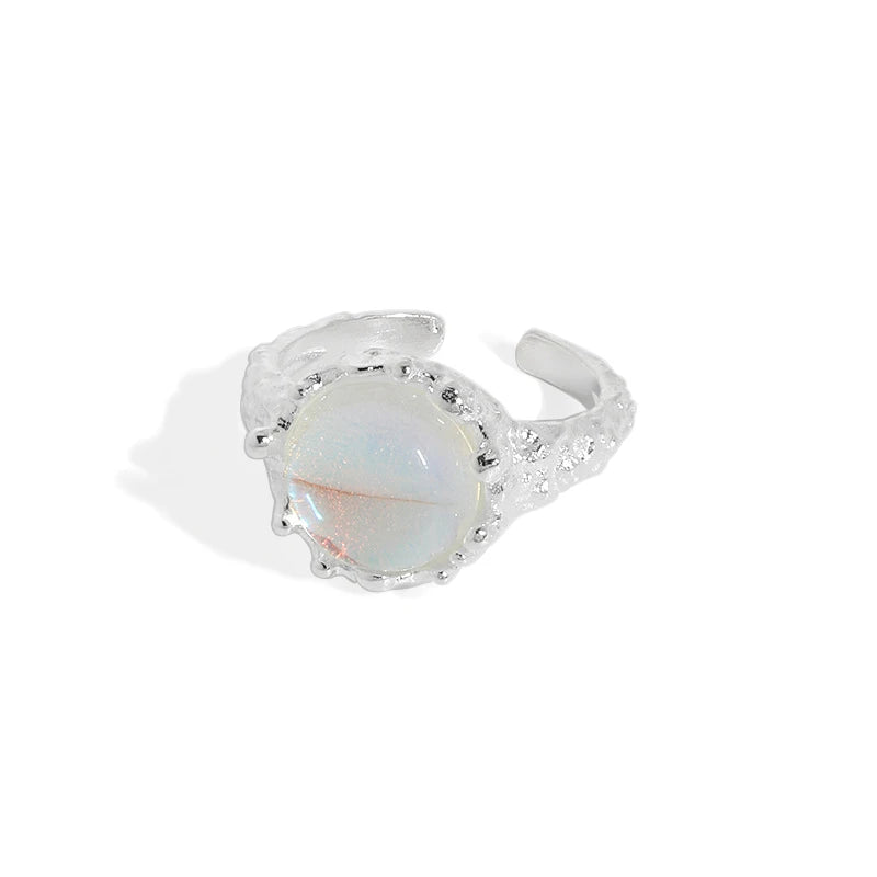 925 Sterling Silver Moonstone Texture Ready to Ship Antique Ring Moonstone Engagement Ring Delicate Statement Rings