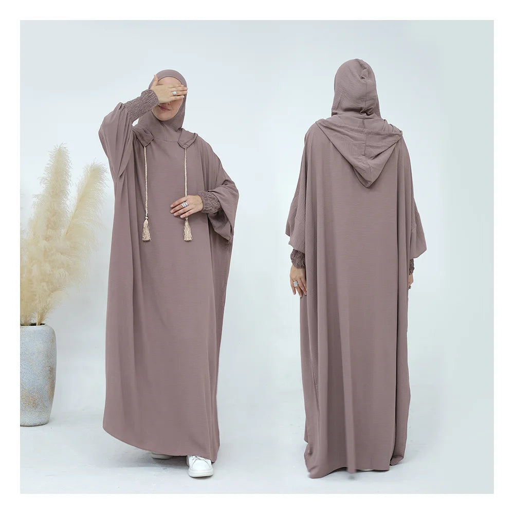 Ramadan EID Prayer Hooded Abaya Women Muslim Dress Modest Dubai Turkey Prayer Islamic Clothing for Femme Musulmane