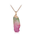Women Jewelry Irregular Gold Plating Colorful Pendant Rainbow Untreated Crystal Pendant Charm Pendant