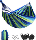 WOQI Garden Durable Hammock Comfortable Cotton Fabric with Tree Strap Weight Capacity up to 450 Lbs