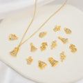 Miniature Christmas Charms with Polychrome DIY Handmade Jewelry Accessories Brass Gold Plated Christmas Tree Pendant