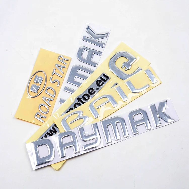 Metal Split Labels Manufacture Custom 3d Embossed Metallic Self-Adhesive Stickers Logo