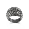 KALEN Men Unique Retro Gold/Silver/Black Stainless Steel Pitted Surface Jewelry Ring