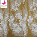 New Arrival Fashion White Tulle Bridal Lace With Sequins and Beads French Women Wedding Fabrics HY2098-4