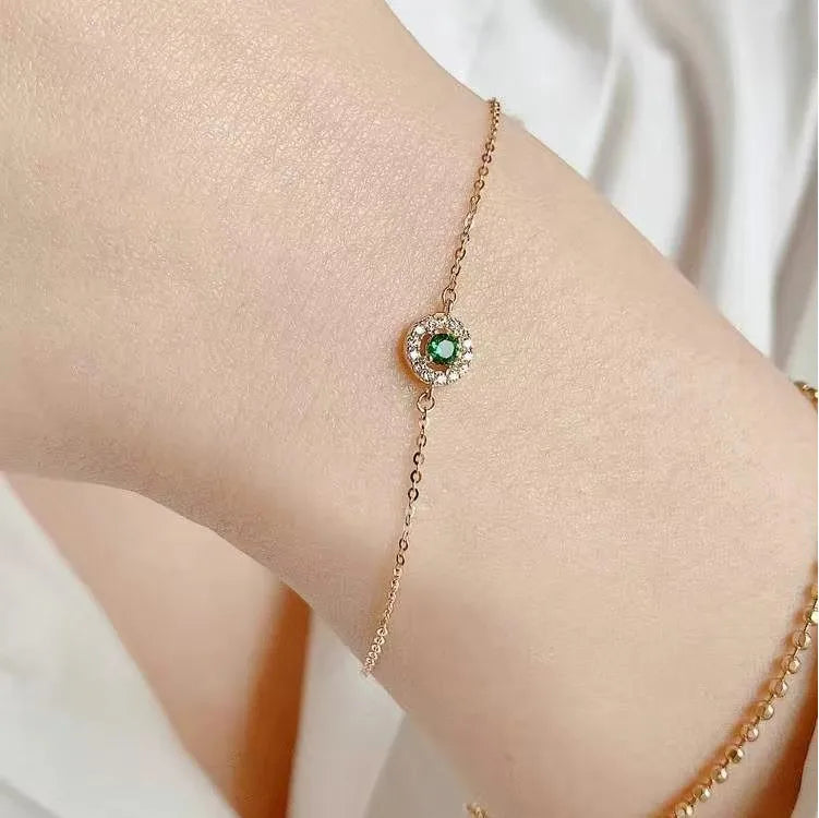 Fine 925 Sterling Silver 14k Gold Plated Zircon Charm Thin Chain Bracelet INS Simple Fashion Trendy Gift for Women Girls