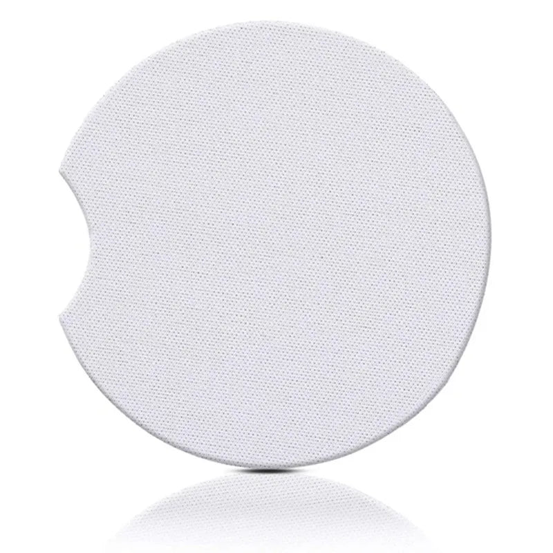 Factory Wholesale Sublimation Blank Neoprene 3MM Car Cup Coaster White Neoprene Car Cup Mat