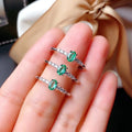 Good Price Fashion Eternity 925 Sterling Silver 3m*5mm Oval Cut Natural Emerald Star Jewelry Rings