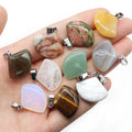 20mm Fan-shaped Pendant Natural Crystal Semi-precious Stone Fan-shaped Pendant DIY Earrings Necklace Jewelry Accessories
