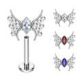 Wholesale ASTM F136 Titanium 16G Butterfly Shape Top Labret  Internally Threaded Lip Labret  Stud  Body Piercing Jewelry