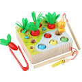 Factory Wholesale Children's Wooden Radish Pairing Fishing Board Game Montessori Educational Catch Insects Toys for Kids