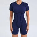 Women's Custom Sports Bodysuit & Jumpsuit Workout Fitness Breathable Shorts With Invisible Zipper