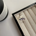 Geometric Simple  Hammered  Heart Open Rings for Women  925 Sterling Silver Fine Jewelry