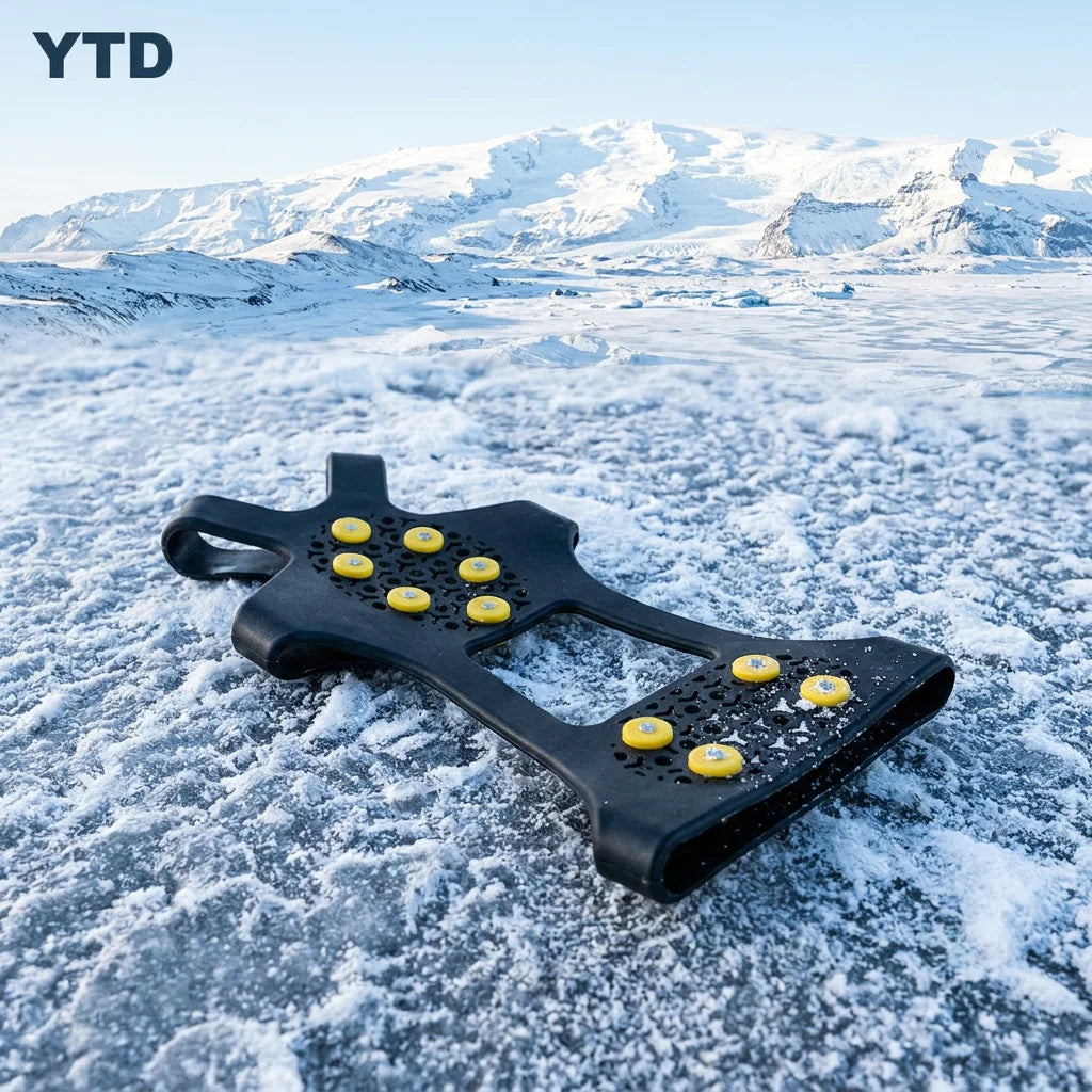 YTD YTD-005 10 Teeth Rubber Ice Snow Crampons Chain Anti-skid Boot Shoes Spike Cleats Ice Gripper Outdoor Climbing Hiking