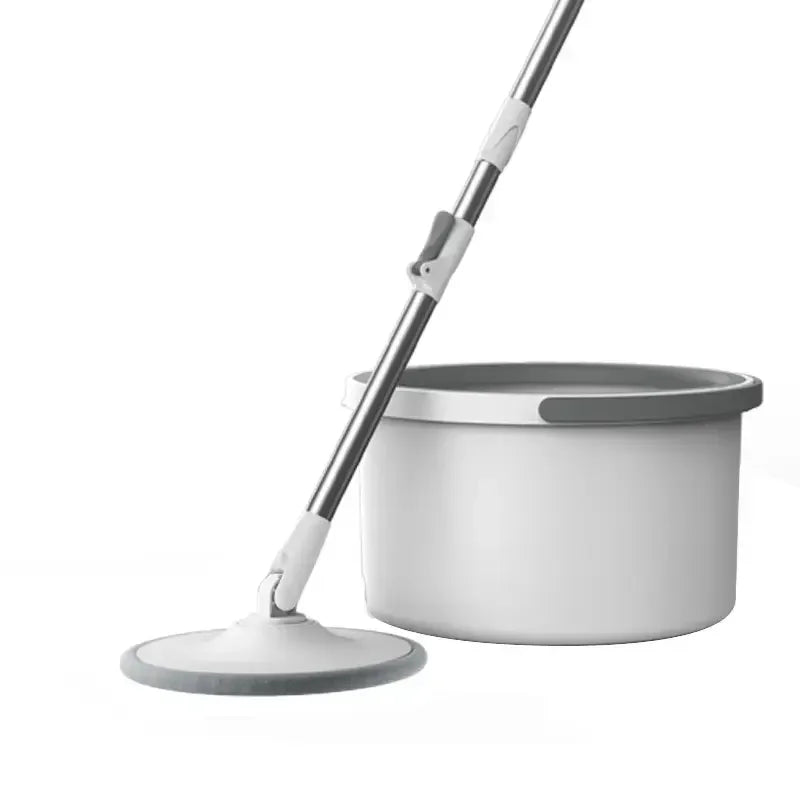 Smart Single Bucket Mop Set 360 Rotating Self-Wringing Feature Microfiber Head Swivel/Flat Handle for Floor Cleaning Comes Box